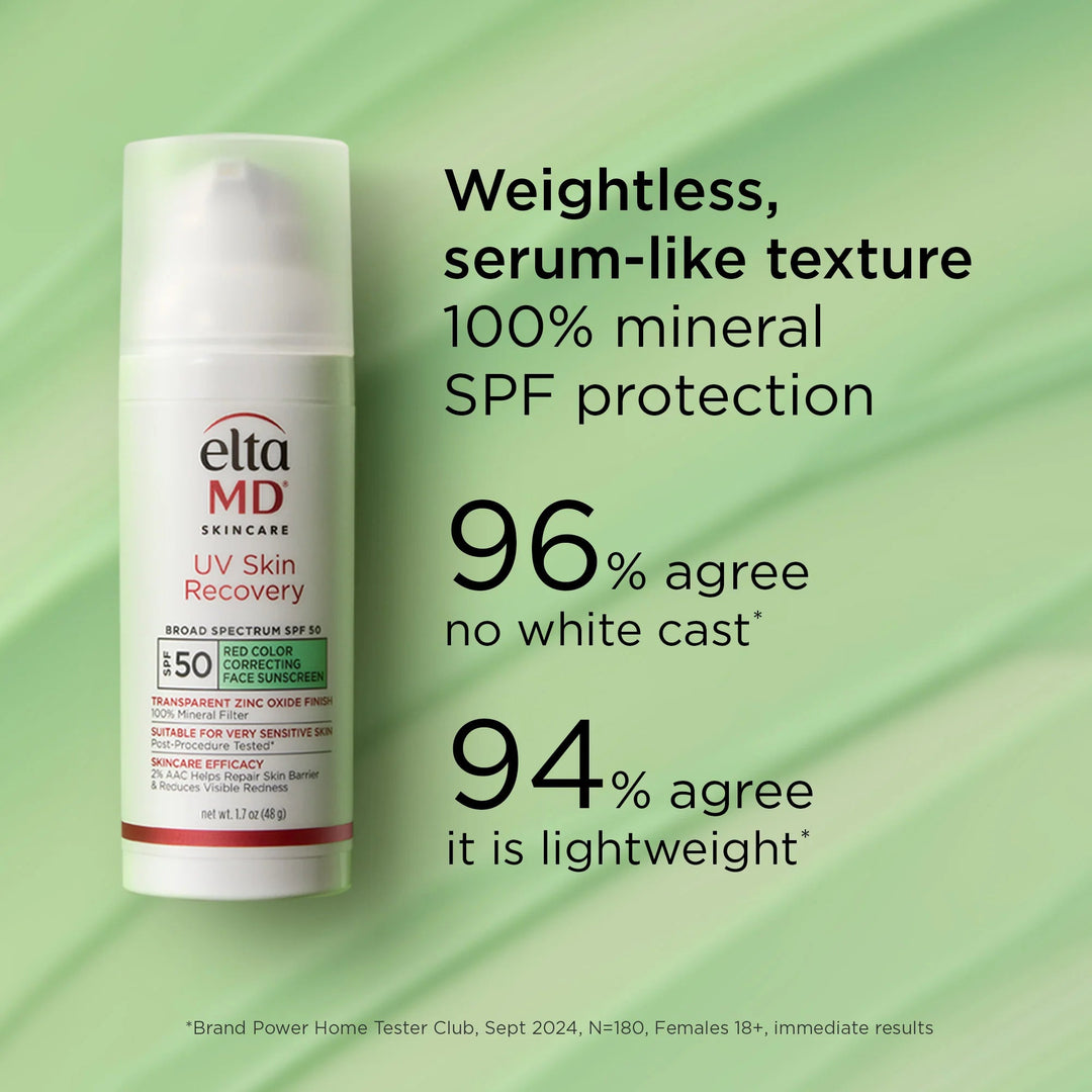 UV Skin Recovery Red Color Correcting Green Tint Broad Spectrum SPF 50