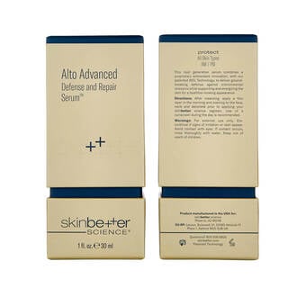 Two boxes of Alto Advanced Defense and Repair Serum by skinbetter science on a white background
